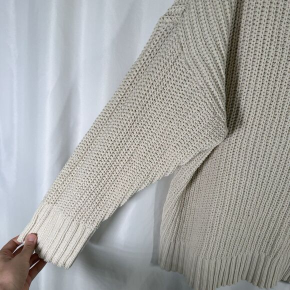 Aerie Sweater Women's Large White Knit Long Sleeve Turtle Neck Pullover - Picture 6 of 13